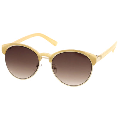 Women's Retro Oval Half Frame Cat Eye Sunglasses A792
