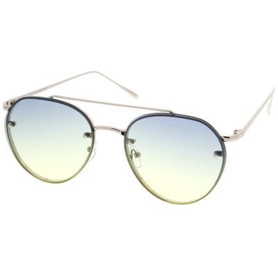 Retro Modern Gradient Flat Lens Aviator Sunglasses A824