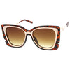 Women's Oversize Notched Angled Temple Cat Eye Sunglasses A833