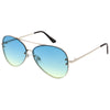Oversize Retro Colorful Gradient Flat Lens Aviator Sunglasses A881
