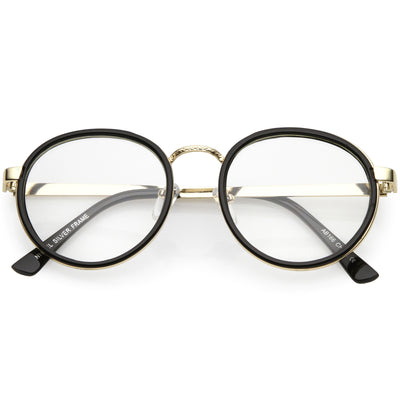 Vintage Round Dapper Clear Lens Glasses A889