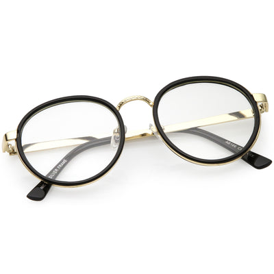 Vintage Round Dapper Clear Lens Glasses A889