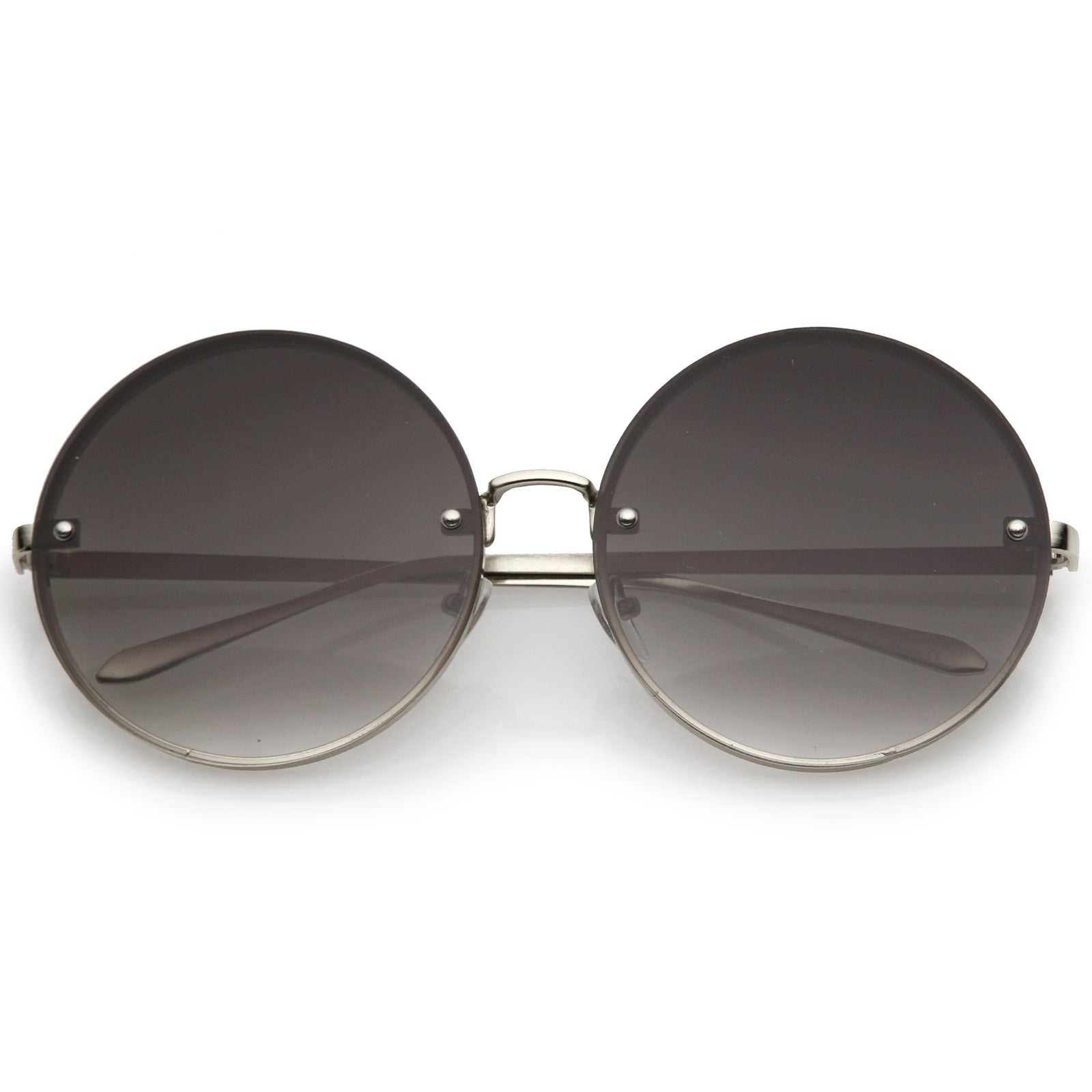 Women's Retro Oversize Round Flat Lens Sunglasses A893