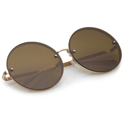 Women's Retro Oversize Round Flat Lens Sunglasses A893