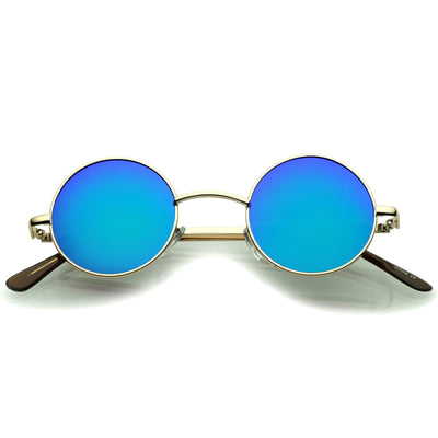 Retro Lennon Style Round Circle Metal Mirror Lens Sunglasses 1408