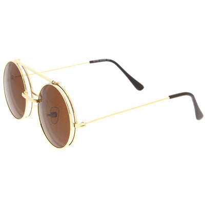 Limited Edition Color Flip-Up Lens Round Circle Django Sunglasses - sunglass .la