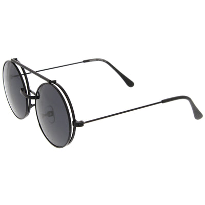 Amazon.com: zeroUV Limited Edition Color Flip-Up Lens Round Circle Django  Sunglasses (Gold Amber) : Clothing, Shoes & Jewelry