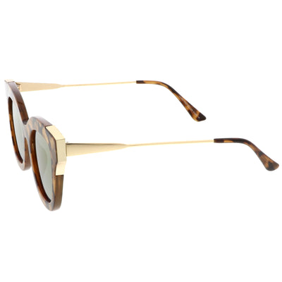 Retro Modern Bold Flat Lens Cat Eye Sunglasses C072