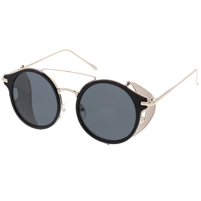 Vintage Dapper Steampunk Side Cover Round Sunglasses C083