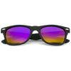 Flat Matte Black Mirrored Polarized Lens Horned Rim Sunglasses 8030