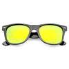 Retro Lifestyle Polarized Mirrored Lens Square Horn Rimmed Sunglasses C101