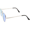 Retro Slim Metal Frame Mirrored Flat Lens Round Sunglasses C133
