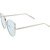Women's Color Flat Lens Metal Cat Eye Sunglasses C242