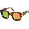 Women's Bold Horned Rim Mirrored Flat Lens Sunglasses C274
