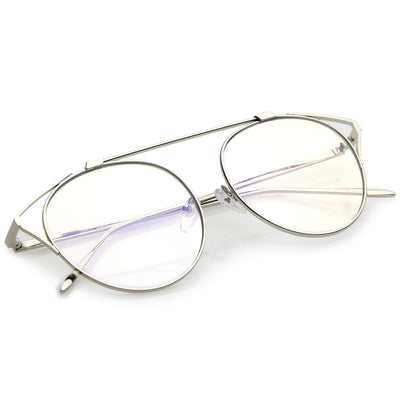 Retro Modern Full Metal Wire Frame Clear Lens Glasses C292