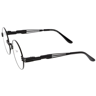 Retro Dapper Round Metal Clear Lens Glasses C300