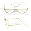 Women's Over Size Clear Flat Lens Cat Eye Glasses C302