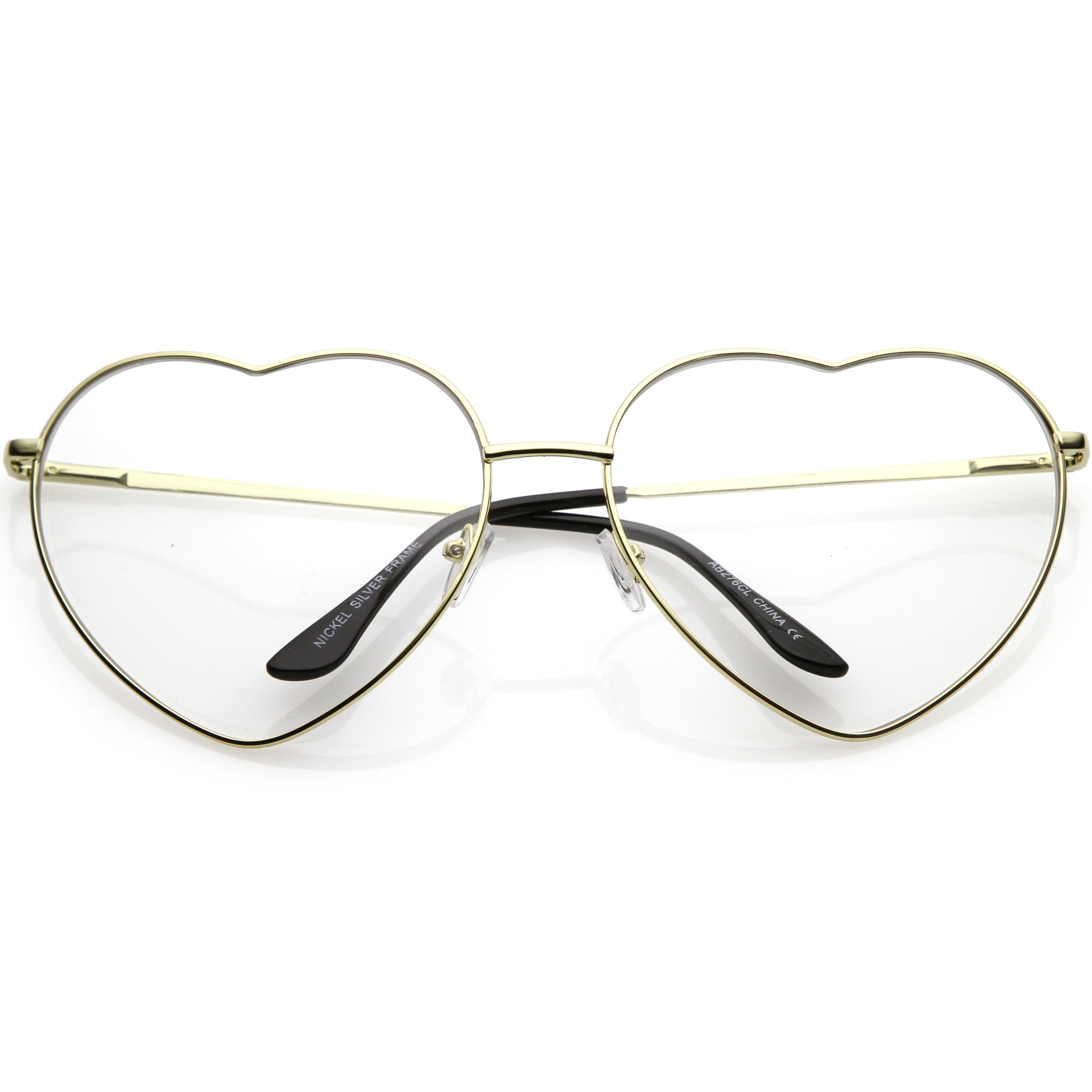 Oversize Women's Festival Heart Shape Clear Lens Glasses C304