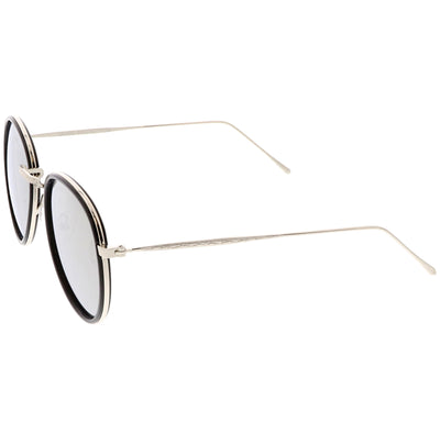 Modern European Mirrored Flat Lens Aviator Sunglasses C317