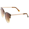 Women's Oversize Flat Lens Half Frame Cat Eye Sunglasses C327