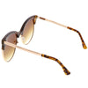 Women's Oversize Flat Lens Half Frame Cat Eye Sunglasses C327