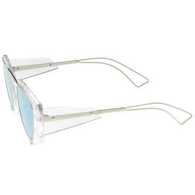 Futuristic Translucent Mirrored Flat Lens Aviator Sunglasses C329