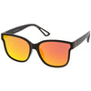 Women's Horned Rim Flat Infinity Mirrored Lens Sunglasses C330