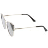 Women's Corner Accented Mirrored Flat Lens Cat Eye Sunglasses C342