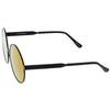 Oversize Retro Modern Round Mirrored Flat Lens Sunglasses C345