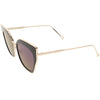 Women's Oversize Mirrored Flat Lens Cat Eye Sunglasses C348