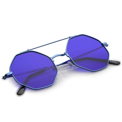 Modern Octagon Octagon Color Tone Flat Lens Sunglasses C351