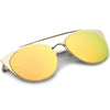 Premium Laser Cut Half Frame Flat Mirrored Lens Sunglasses C364