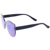 Oversize Rimless Mono Block Mirrored Flat Lens Cat Eye Sunglasses C379