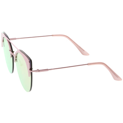 Retro Modern Oversize Mirrored Flat Lens Aviator Sunglasses C402