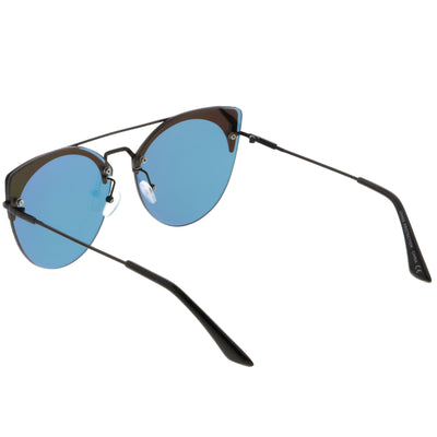 Retro Modern Oversize Mirrored Flat Lens Aviator Sunglasses C402