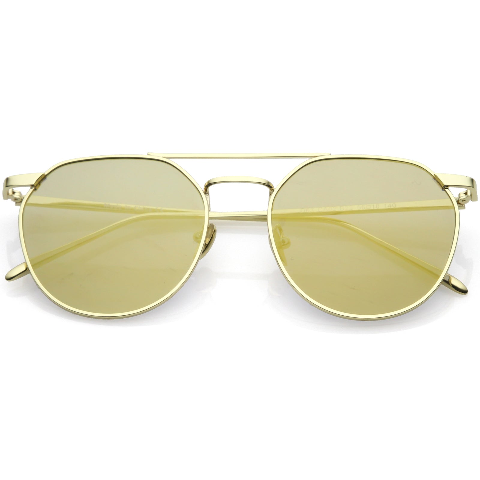 Lente de aviador C413, lente de espejo de color, puente nasal doble redondo de primera calidad