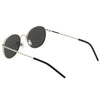 Retro Flash Mirrored Round Flat Lens Metal Sunglasses C436