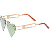 Novelty 8 Bit Laser Cut Heart Shape Mirrored Flat Lens Sunglasses C440