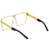 Retro Modern Space Laser Flat Top Clear Lens Glasses C445