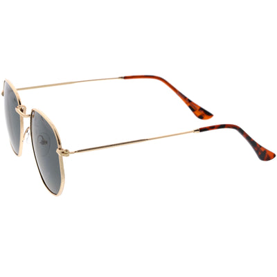 Retro Modern Geometric Hexagon Frame Dapper Sunglasses C455