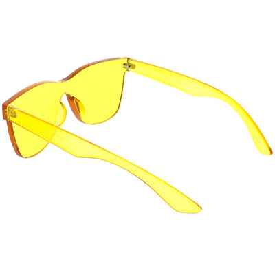 Retro Modern Rimless Horned Rim Mono Block PC Sunglasses C463