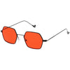 Retro Small Hexagon Colored Flat Lens Metal Frame Sunglasses C472