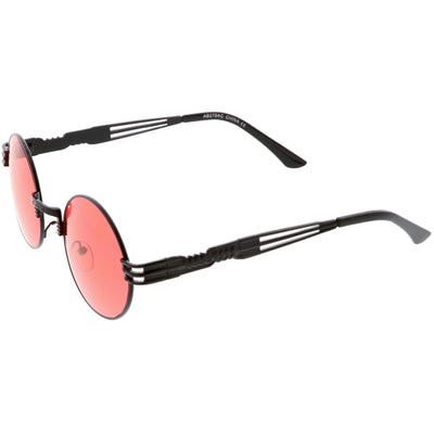 Retro 1990's Oval Steampunk Flat Lens Sunglasses C477