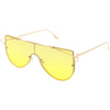 Retro Futuristic Shield Mono Lens Color Tone Sunglasses C484