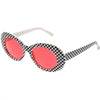 Retro 1990's Rad Clout Goggle Checkered Colored Lens Oval Sunglasses C488
