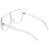 Oversize Retro Flat Top Square Shield Clear Lens Glasses C489