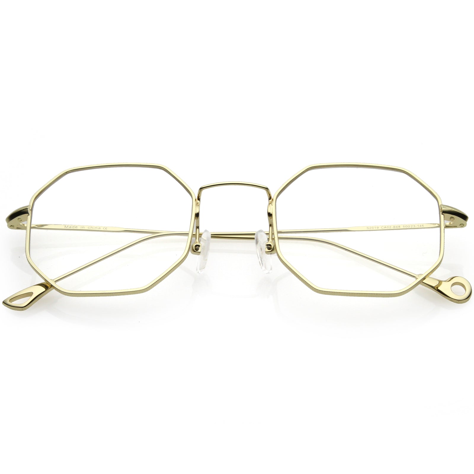 Premium Retro Geometric Octagon Clear Lens Glasses C494