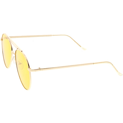 Premium Retro Colored Flat Lens Metal Aviator Sunglasses C495
