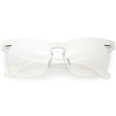Oversize Retro Modern Mono Futuristic Color Tone Lens Horn Rimmed Sunglasses C505