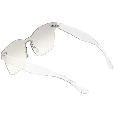 Oversize Retro Modern Mono Futuristic Color Tone Lens Horn Rimmed Sunglasses C505
